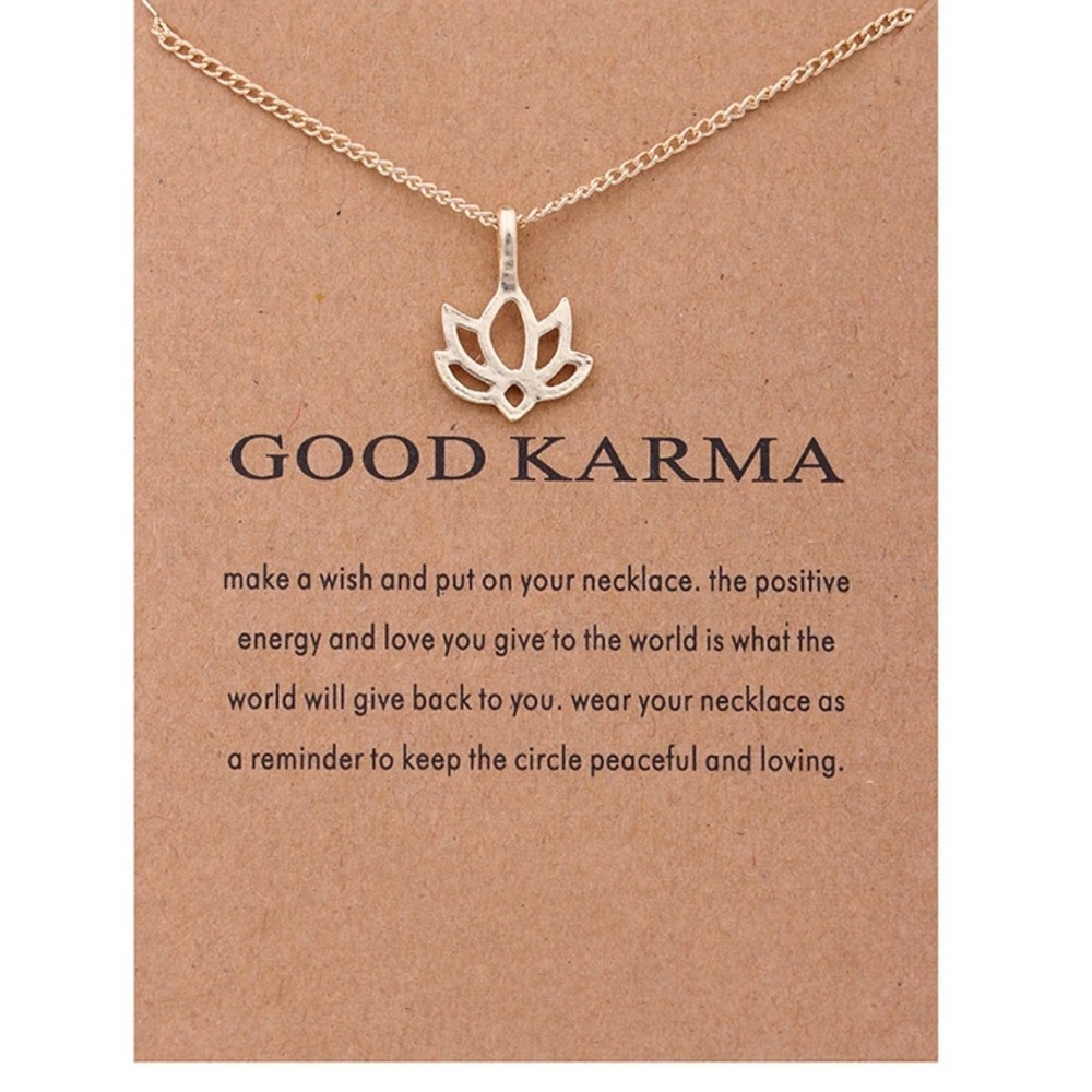 Lotus Flower Necklace with Inspirational Card